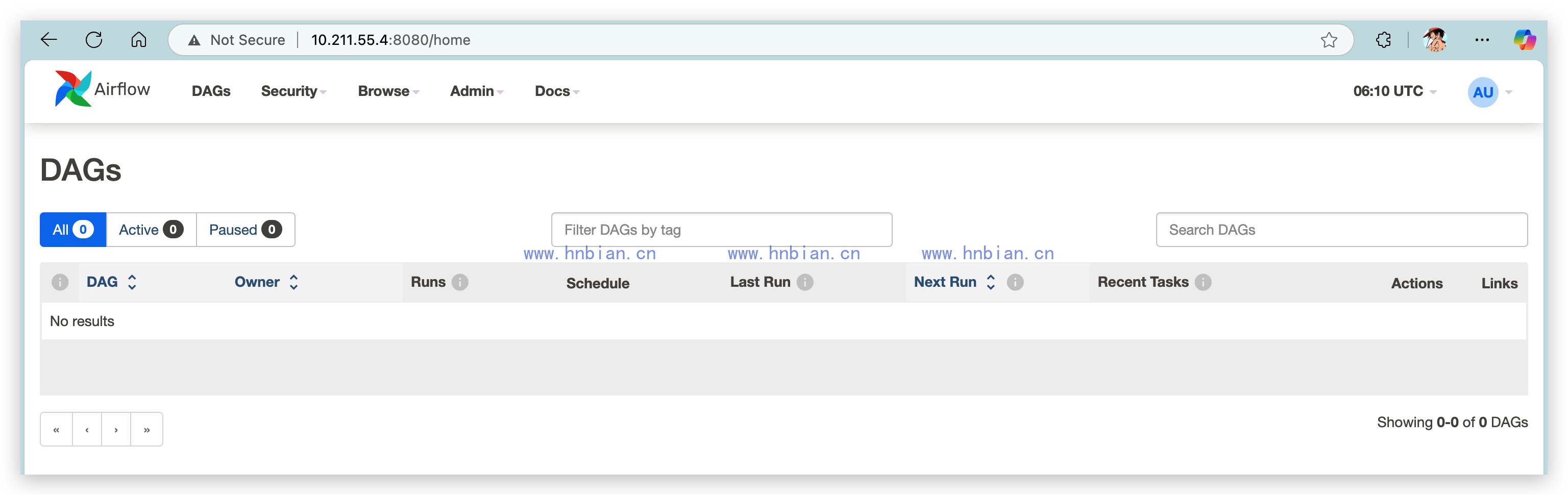 Airflow 2.3.4 DAG 列表页